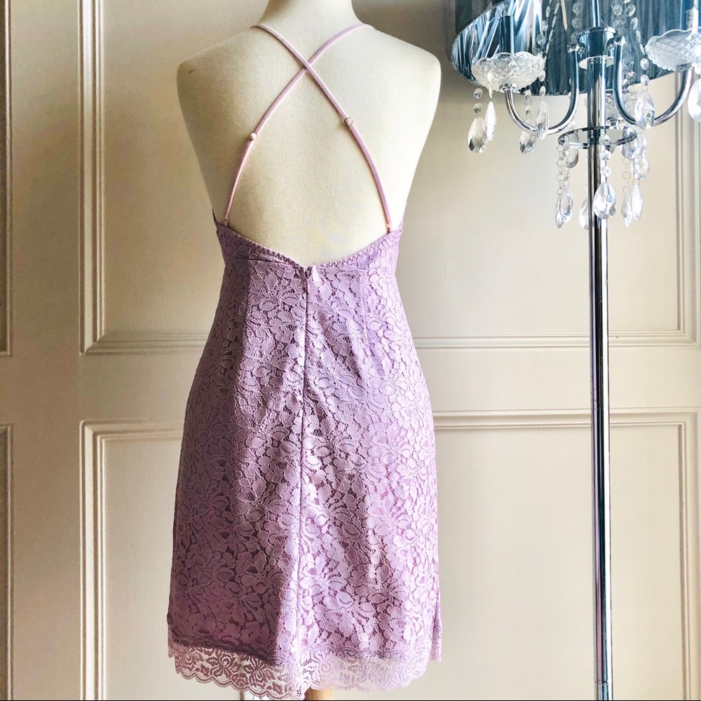Victoria Secret Lilac Floral Lace Slip Night Dress - Picture 6 of 9